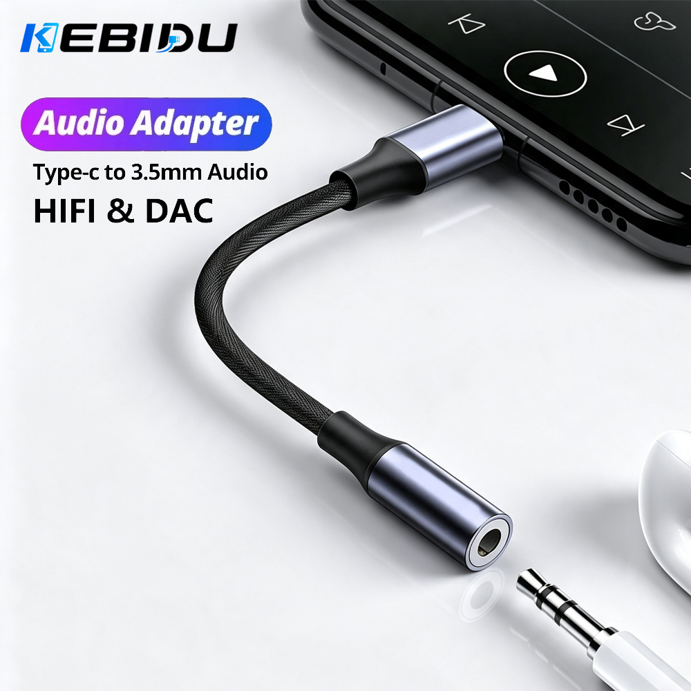 Audiophile Headphone Wired - Adaptateur audio KEBIDU Type C vers