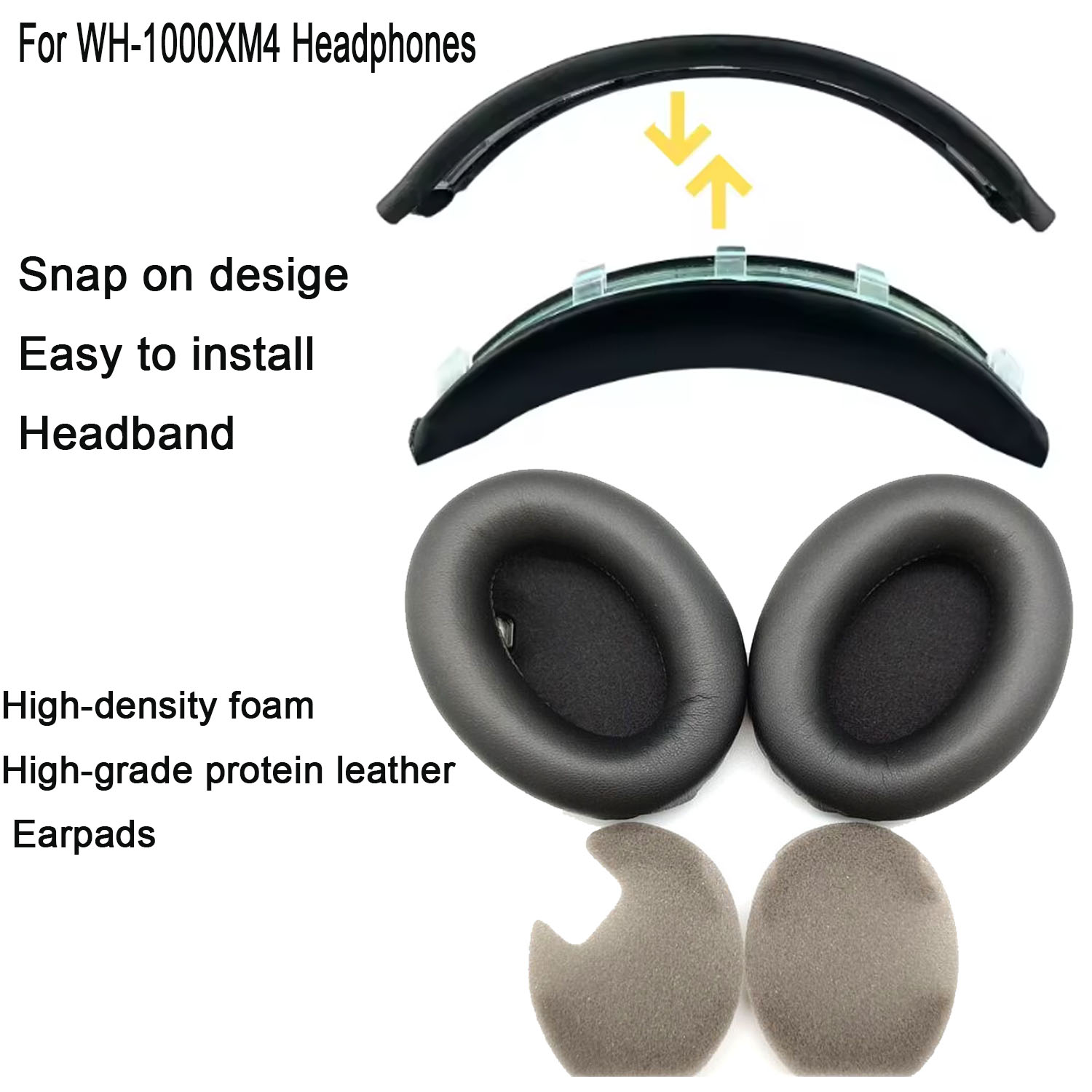Sony Headphone Wh-1000Xm4 - WH1000XM4 facile à installer bandeau oreillettes
